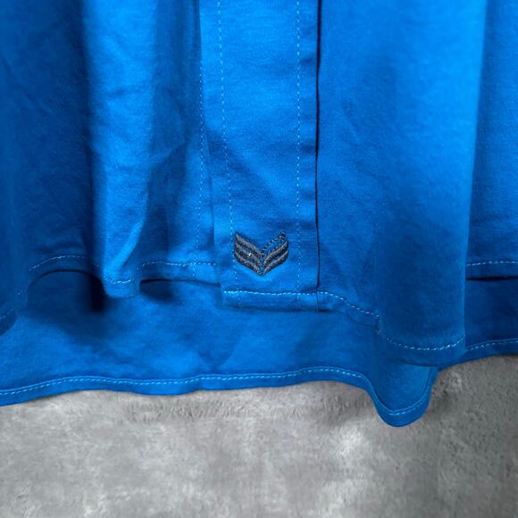 Butter Cloth Button Up Shirt Blue Check Trim Men’s L Long Sleeve Cotton - Picture 5 of 7